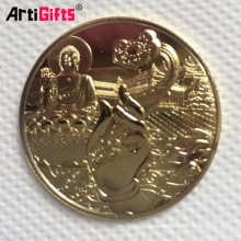 China que hace la moneda en blanco de cobre conmemorativa del oro de buddha conmemorativa del recuerdo